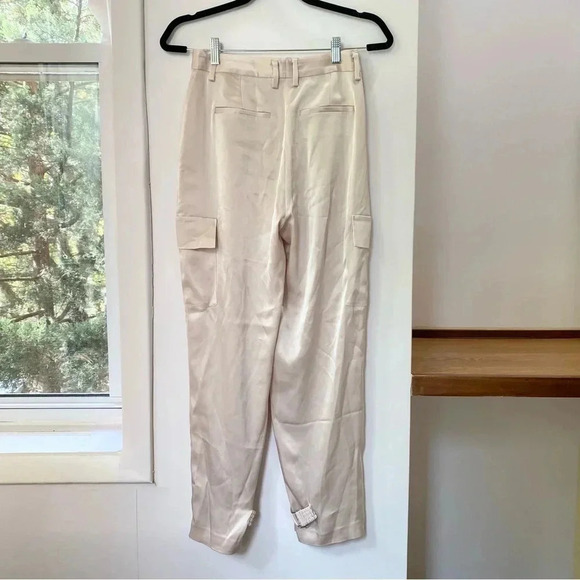 New Aritzia Babaton Refined Cargo Pants High Waist Satin in Blush Pink - Picture 8 of 15
